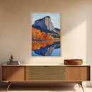 Fall In The Mountains Framed Canvas Print, Housewarming Gift, Boho Landscape Painting, Autumn Wall Art, Top Selling Wall Art