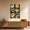 Floral Framed Canvas Wall Art Flower Print, Wood Framed Boho Modern Wall Art Boho Wall Decor Living Room Wall Art