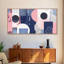 Vaporwave Aesthetic Abstract Art Canvas Print, Geometric Wall Art