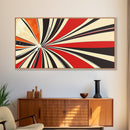 Mid-Century Modern Art Retro Geometric Wall Art Framed Canvas Print Wood Framed Home Decor Modern Abstract Painting