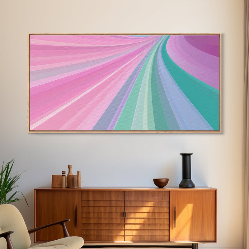 Pink and Green MCM Mid Century Modern Abstract Wall Art, 1950s Art, Re