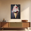 Ice Cream Shop Wall Art, Abstract Still Life Of Ice Cream, Food Review Wall Art, Kitchen Home Decor, Kitchen Art