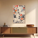 California Poppy Wall Art Framed Canvas Print, Wood Framed Art, Floral Pattern, Flower Painting Farmhouse Wall Art