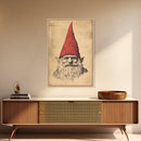 Sketch of a Gnome Canvas Print - Framed Canvas - Minimalist Christmas Art - Boho Christmas Art - Rustic Christmas Art