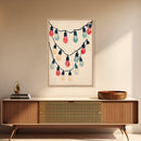 Sketch of Christmas Lights Canvas Print - Framed Canvas - Minimalist Christmas Art - Boho Christmas Art - Rustic Christmas Art