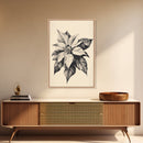 Poinsetta Canvas Print - Framed Canvas - Minimalist Christmas Art - Boho Christmas Art - Rustic Christmas Art