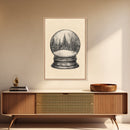 Christmas Snowglobe Canvas Print - Framed Canvas - Minimalist Christmas Art - Boho Christmas Art - Rustic Christmas Art