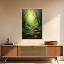 Forest At Dusk Painting Print, Spooky Art, Fantasy Art, Nature Landscape Painting Canvas Print, Landscape Decor, large wall art