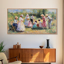 Victorian Summer - Framed Canvas Print - Victorian Style Oil Painting Of a Summer Party