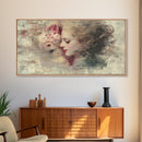 Portrait of a Victorian Woman, Framed Canvas Print, Victorian Style Oil Painting Print, Boho Home Decor, Living Room Wall Art