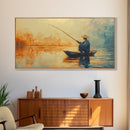 Wabi Sabi Fisherman Painting Print, Fishing Wall Art, Japanese Fisherman Watercolor Painting, Fishing Gift, Fisherman Gift IDea
