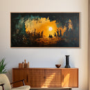 Christmas Nativity Painting on Canvas, Christmas Wall Art, Rustic Christmas Farmhouse Decor, Nativity Oil Painting, Christmas Decor