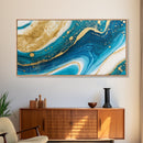Blue, White and Gold Marble Canvas Print - Marble Painting - Centerpiece Wall Art - Statement Piece - Bold Artwork - Trendy Art - Abstract Art