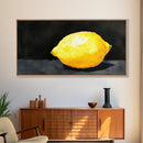 A Whole Lemon - Framed Canvas Print - Abstract Watercolor Lemon Painting - Kitchen Wall Art