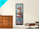 Wedding Decor Painting Print of a Wedding Cake - Framed Canvas Print - Wedding Decorations - Wedding Art - Tall Skinny Wall Art - Narrow Art