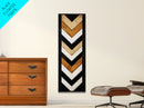 Retro Chevrons Wall Art - Framed Canvas Print - Mid Century Modern Wall Art - Unique Home Decor - Tall Narrow Art - Skinny Art