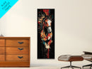 Abstract Horse Painting Framed Canvas Print Colorful Chicano Art Bold Moody Southwest Long Narrow Wall Art Bedroom or Living Room