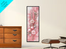Elegant Pink Pearl Hair Accessories Framed Canvas Print with Whimsical Art Touch for Feminine and Minimalist Decor
