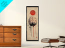 Red Sun Brain Framed Canvas Print, Abstract Science Wall Art, Moody Therapy Artwork, Vertical Wabi Sabi Decor, Living Room Art
