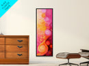 Abstract Pink Orange Swirl Framed Canvas Print, Vertical Skinny Art, Light Pink Dorm Wall Art, Minimalist Modern Art Decor