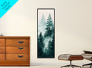 Misty Pine Forest Canvas Print Rustic Wall Art Sage Green Wall Art Bedroom or Living Room Forest Landscape Wabi Sabi Piece