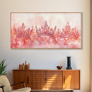 Crown Art Framed Canvas Print Light Pink Wall Art Glam Royal Decor Feminine Gift Idea Elegant Cottagecore Living Room Aesthetic Accent