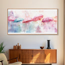 Pastel Umbrellas Canvas Print | Whimsical Watercolor Wall Art | Cottagecore Colorful Decor | Feminine Bedroom Artwork | Light Pink Wall Art