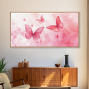 Pink Butterflies Canvas Print, Whimsical Art, Light Pink Wall Art, Feminine and Romantic Decor, Bedroom or Living Room Gift Idea