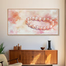 Pearl Bracelet Canvas Print Light Pink Wall Art Feminine Jewelry Artwork Romantic Rustic Decor Cottagecore Aesthetic Bedroom Ar