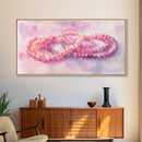 Pink Beaded Necklace Canvas Print | Romantic Jewelry Wall Art | Feminine Framed Canvas Print | Gift Idea for Her | Light Pink Decor