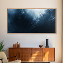Moody Ocean Framed Canvas Print, Nautical Wall Art Bedroom Decor, Coastal Painting Gift Idea Nautical Seascape Horizontal Artwork