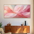Abstract Floral Pink Canvas Print, Light Pink Wall Art Cottagecore Bedroom Decor, Minimalist Botanical Artwork Gift Living Room Design