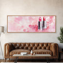 Pink Lipstick Art Canvas Print, Light Pink Wall Art, Feminine Abstract Painting, Modern Home Decor Piece for Bedroom or Bathroom
