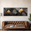 Geometric Gold Framed Canvas Print Art Deco Wabi Sabi Wall Art Rustic Modern Decor Unique Above Bed or Sofa Art Living Room Accent