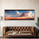 Majestic Desert Landscape Framed Canvas Print, Panoramic Painting, Southwest Wall Art, Above Bed Art, Rustic Decor, Living Room Art