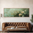 Soft Pastel Roses Framed Canvas Print – Rose Painting, Light Pink Wall Art, Rustic Wall Art, Minimalist Art, Guest Room Art