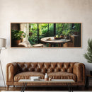 Greenhouse Kitchen Canvas Print, Rustic Dining Art, Botanical Garden Wall Artwork, Natural Farmhouse Decor, Light Filled Wabi Sabi Style