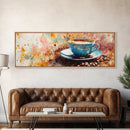 Latte Art Canvas Print, Coffee Wall Art Rustic Home Decor, Food Review Kitchen Art, Whimsical Art Gift Idea Cozy Kitchen Design