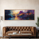 Dreamy Canvas Print Fall Landscape Art Mountain Mist Moody Panoramic Rustic Above Couch Extra Wide Wall Art Bedroom Decor