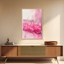 Pink Lemonade Jars Framed Canvas Print Food Review Kitchen Art Light Pink Wall Art Whimsical Art Rustic Decor Farmhouse Style