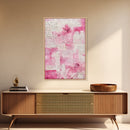 Romantic Calligraphy Art Framed Canvas Print Pink Abstract Wall Art Wabi Sabi Inspired Living Room Decor Moody Aesthetic