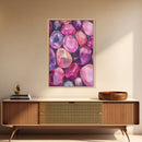 Gemstone Painting Canvas Print Vibrant Abstract Art Geometric Wall Art Pink Orange Wall Art Living Room Decor Modern Aesthetic
