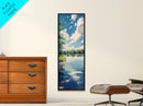 Lake Reflection, Landscape Painting, Moody Art, Coastal Decor, Above Sofa Art, Bedroom Art, Framed Canvas Print