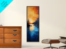 Fiery Sunset, Moody Landscape, Wabi Sabi Art, Rustic Wall Art, Southwest Art, Above Bed Wall Art, Extra Wide Art