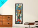 Koi fish painting, colorful fish art, nautical decor, rustic art, coastal cowgirl wall art, tall narrow art, canvas print