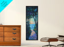 Sunset Pathway Art, Coastal Painting, Wabi Sabi Art, Above Bed Wall Art, Seascape Painting, Framed Canvas Print, Nautical Decor