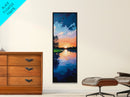 Lake Sunset, Reflections, Moody Art, Framed Canvas Print, Coastal Landscape Art, Horizontal Wall Art, Above Sofa Art