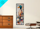 Whimsical Ducks, bird art, farmhouse art, framed canvas print, colorful animal painting, rustic wall art, above couch art