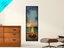 Fire, Seascape Art, Canvas Print, nautical wall art, ocean painting, beach house decor, moody art, above bed wall art, coastal decor, gift idea