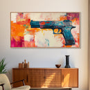 Graffiti wall art, framed canvas print, extra wide art, modern pop art, bold abstract painting, vibrant wall decor, contemporary art